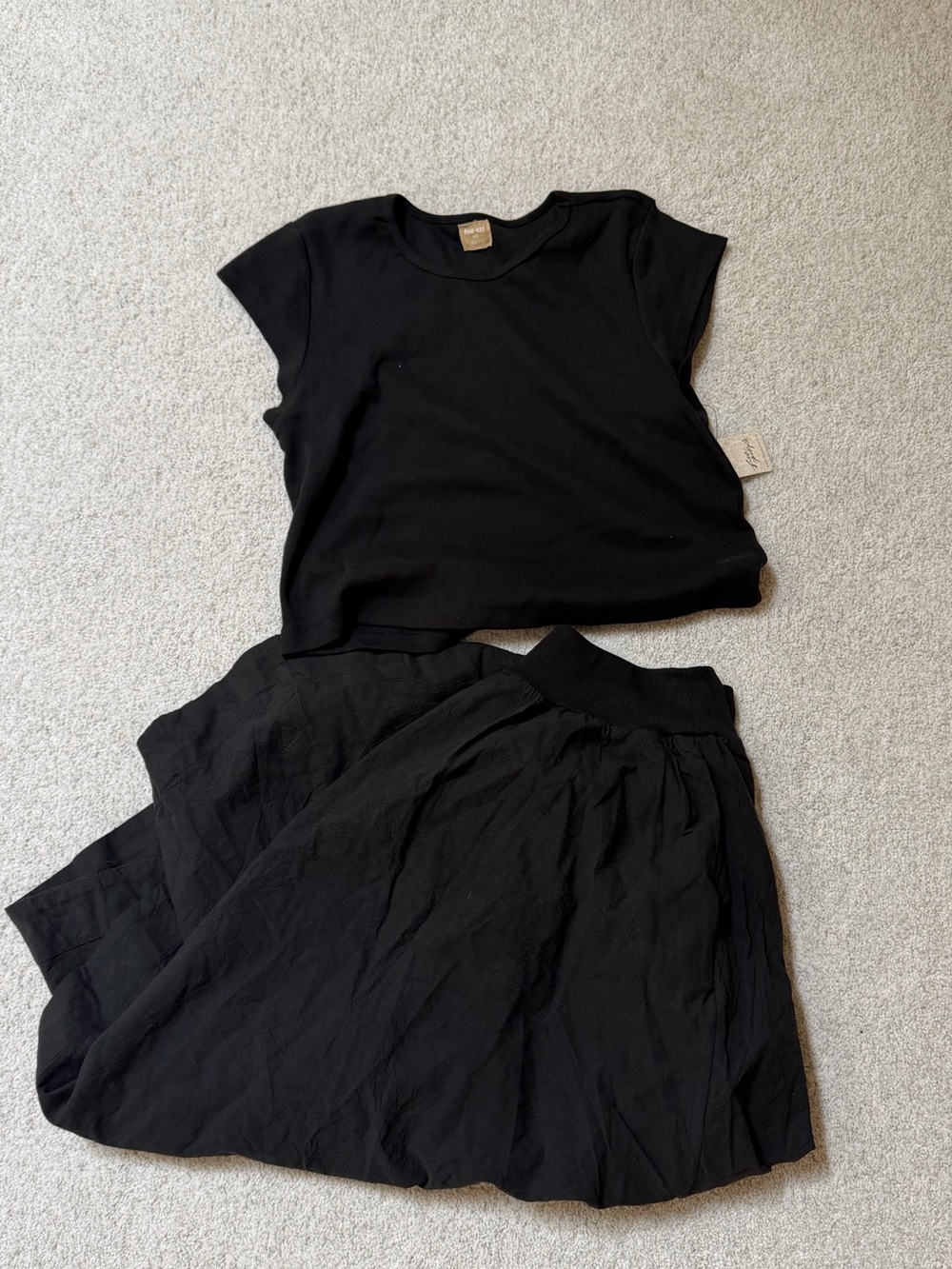 Free People Annette Black Two-Piece Skirt Set - Picture 2 of 5